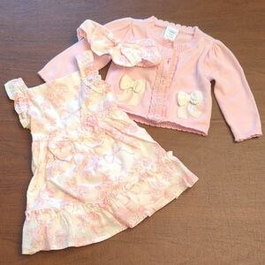 Gymboree Pink Floral Dress and Cardigan Set